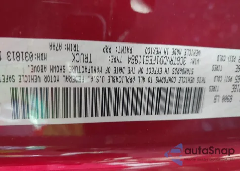 2015 Ram Promaster 2500 High Roof from USA, damaged, VIN 3C6TRVDD1FE511964